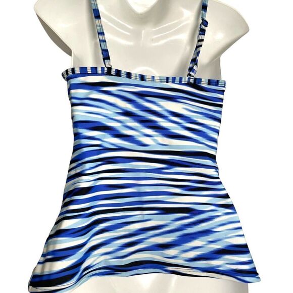 Croft & Barrow Striped Tankini Swimsuit Top Size 10 Blue - Picture 5 of 12